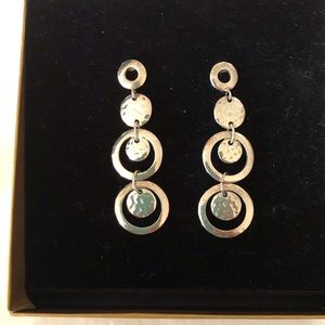 Monet hammered silver earrings
